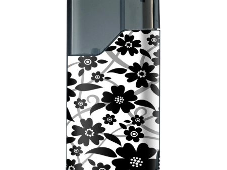 Black White Flower Print Suorin Air Skin Fashion