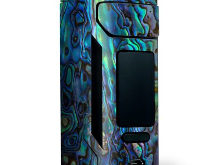 Abalone Shell Green Swirl Blue Gold Wismec RX2 20700 Skin For Cheap